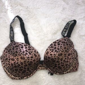 Victoria’s Secret very sexy push-up cheetah rhinestone bra